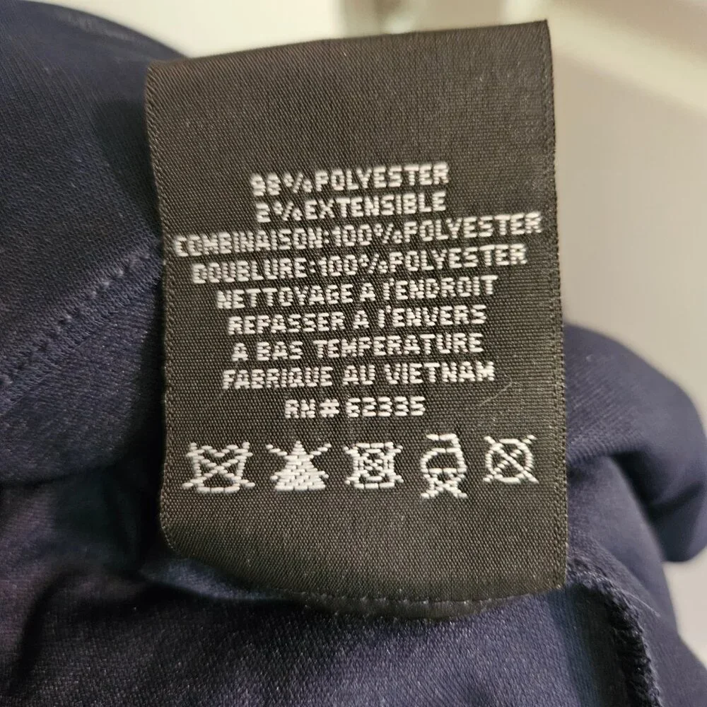 Navy Women's Long Maxi Halter Dress Sheer Matte Jersey With Lace Gown Size 12 - Picture 9 of 9